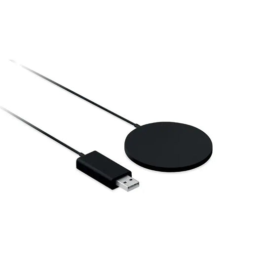 Încărcător wireless ultrasubțire 10w negru circular cu conector usb-a pentru încărcare rapidă fără fir