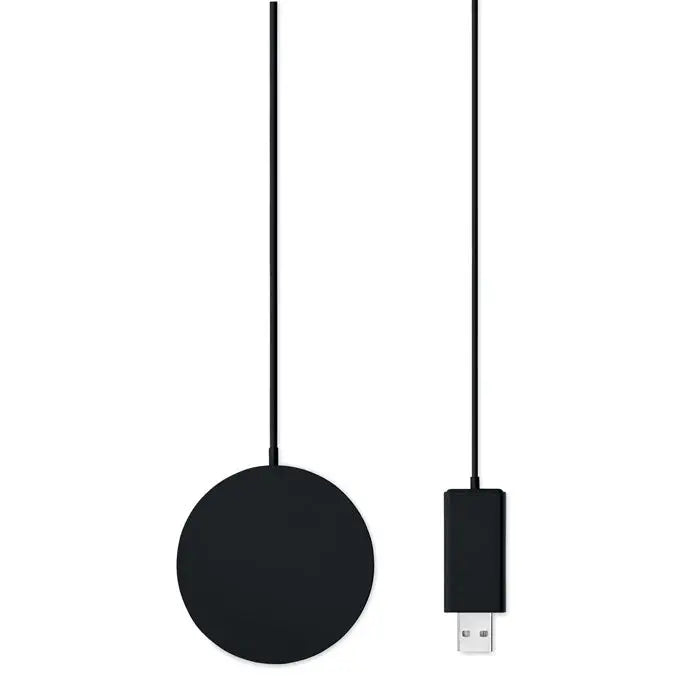 Incarcator wireless ultrasubtire 10w negru cu finisaj mat si cablu usb-c pentru incarcare rapida fara fir