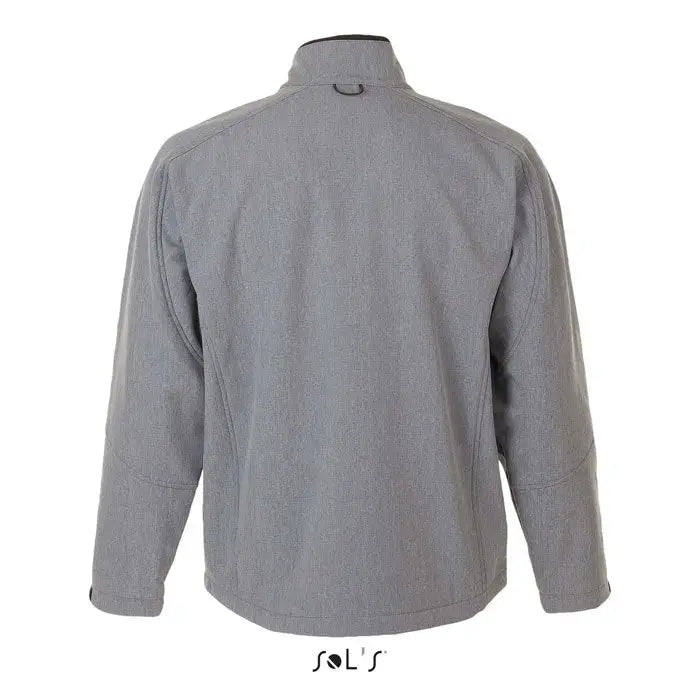 Jacheta fleece barbati jacarelax ss 340g gri melanj cu guler in picioare si detalii subtile de cusatura