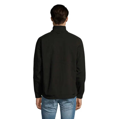 Jaca relax barbati ss 340g geaca neagra cu guler inalt si design modern cu cusaturi subtile