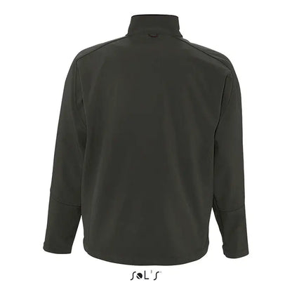 Jaca relax bărbați ss 340g geacă softshell verde măsline închisă cu guler scurt și cusături subtile