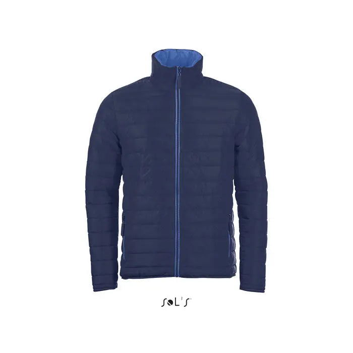Jacheta captusita ride men bleumarin cu detalii contrastante bleu la captuseala si fermoar, ideala pentru iarna