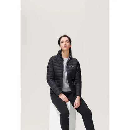 Jacheta captusita ride women neagra, matlasata, cu logo discret pe piept