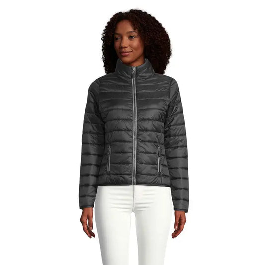 Jacheta captusita ride women gri inchis cu fermoar complet si doua buzunare laterale