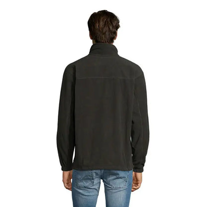 Jacheta din lana north neagra cu fermoar, guler inalt si maneci lungi din fleece