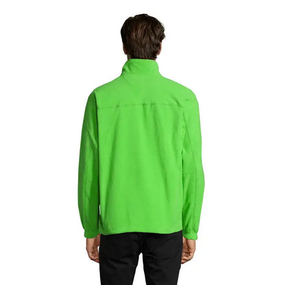 Jacheta din lana north verde fosforescent cu fermoar, guler inalt si maneci lungi din fleece