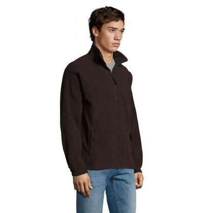 Jacheta din lana north neagra cu fermoar, guler inalt si doua buzunare laterale din fleece