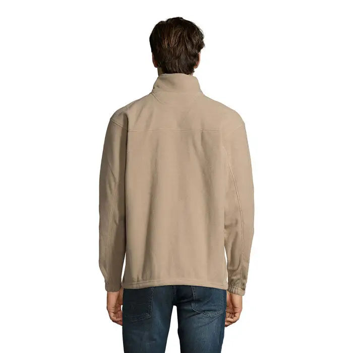 Jacheta din lana north bej soft-shell cu guler inalt si maneci elastice perfecta pentru vreme rece