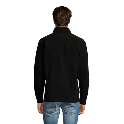Jacheta din lana north neagra cu fermoar, guler inalt si maneci lungi din fleece moale