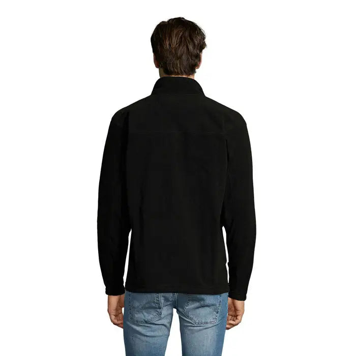Jacheta din lana north neagra cu fermoar, guler inalt si maneci lungi din fleece