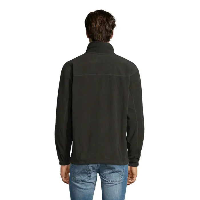 Jacheta din lana north neagra cu fermoar, guler inalt si maneci lungi din fleece