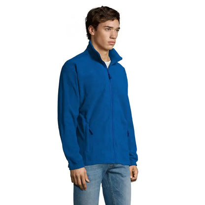 Jacheta din lana north albastru regal cu fermoar complet si doua buzunare frontale din fleece vibrant