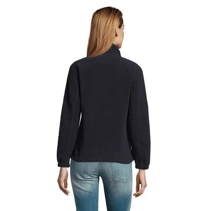 Jacheta femei north fleece neagra cu guler inalt si maneci lungi 300g pentru sezon rece