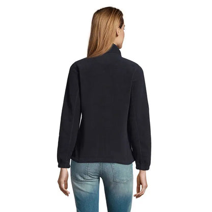 Jacheta fleece neagra cu guler inalt si maneci lungi north 300g pentru femei