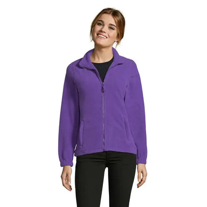 Jacheta fleece mov pentru femei north 300g cu fermoar, guler si buzunare frontale