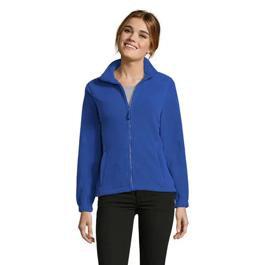 Jacheta fl femeii north 300g fleece albastru regal cu fermoar complet si doua buzunare frontale