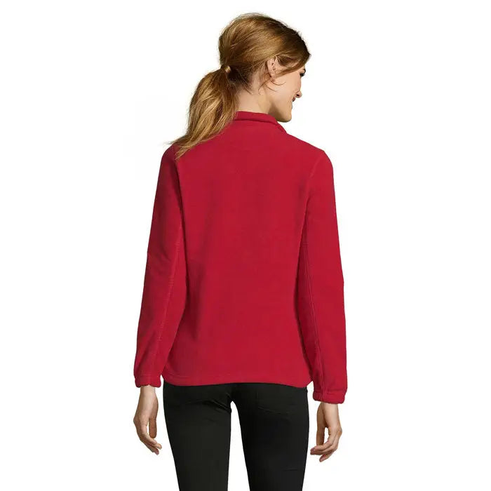 Jacheta fleece roșie pentru femei north 300g cu mâneci lungi și guler, ideală pentru sezonul rece