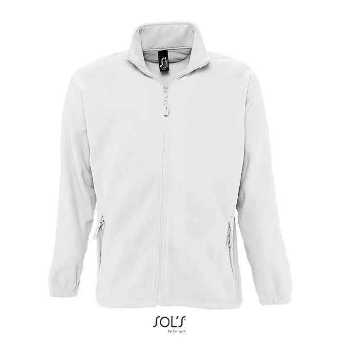 Jacheta fleece barbateasca sols north alba 4xl cu fermoar lung si doua buzunare laterale din fleece moale