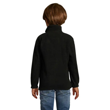 Jacheta north kids fl 300g fleece neagra cu guler inalt si maneci lungi pentru copii