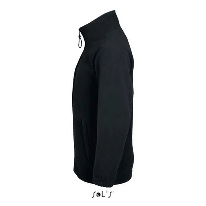 Jacheta north kids fl 300g fleece neagră cu guler înalt, fermoar frontal, manșete și tiv elastice