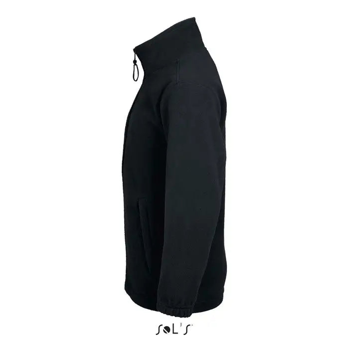Jacheta north kids fl 300g neagra din fleece cu guler inalt, fermoar frontal si mansete elastice