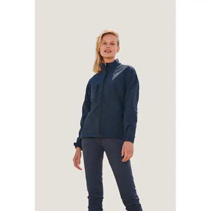 Jachetă roxy femei ss 340g bleumarin cu fermoar negru subtil și logo mic pe piept