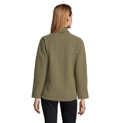 Oliv roxy femei jacheta soft-shell cu guler inalt si maneci lungi din material 340g pentru femei