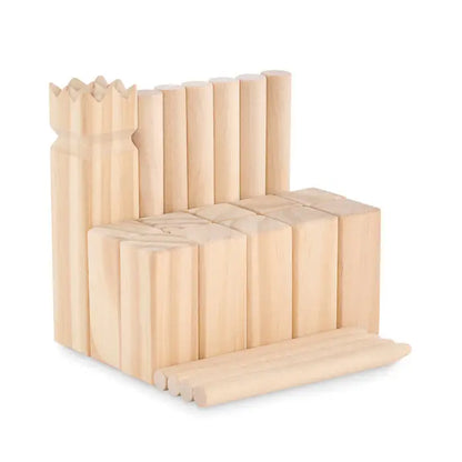 Set de joc de aruncare in aer liber din lemn de pin cu ciocane naturale finisaj bej deschis si margini rotunjite