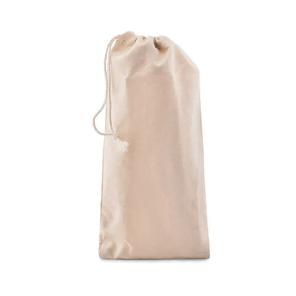 Joc turn in punga de bumbac beige din bumbac cu design minimalist si snur de inchidere