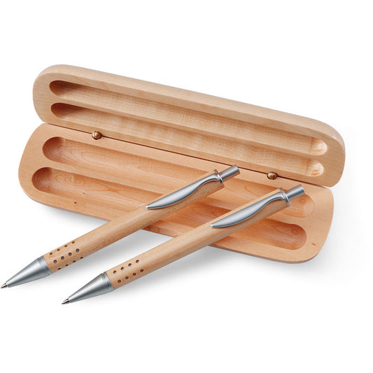 Set cadou stilou in cutie de lemn