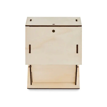 Kit bricolaj pentru casa pentru pasari din lemn minimalist cutie usoara cu capac rabatabil si manere verticale