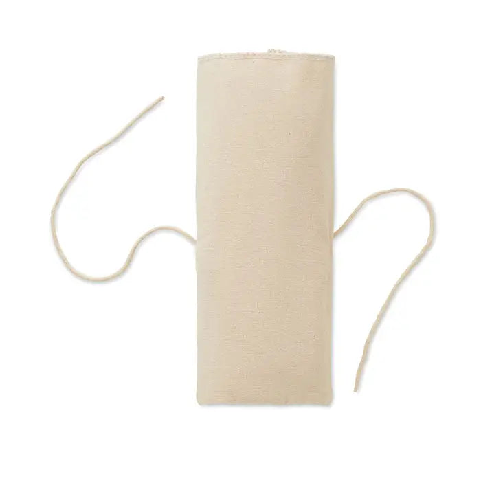 Beige sort din panza cu doua snururi asortate pentru kit de cocktail de 5 bucati in punga