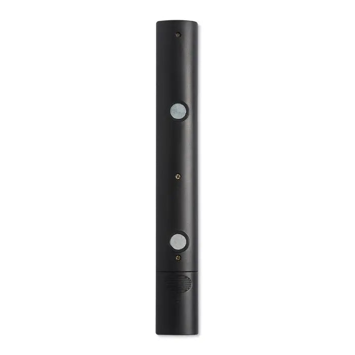 Lanterna cu 3 led-uri neagra cilindrica cu magnet si senzori de miscare pentru exterior cu baza texturata