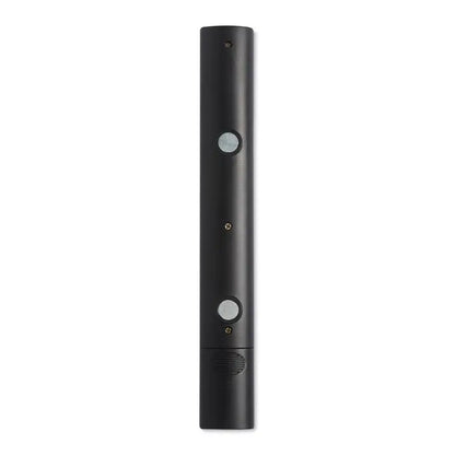 Lanterna cu 3 led-uri neagra cilindrica cu magnet si senzori de miscare pentru exterior cu baza texturata