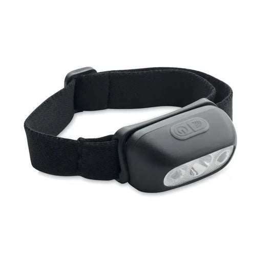 Lanterna cu cap led reincarcabila neagra cu trei leduri si grip texturat pentru o prindere sigura