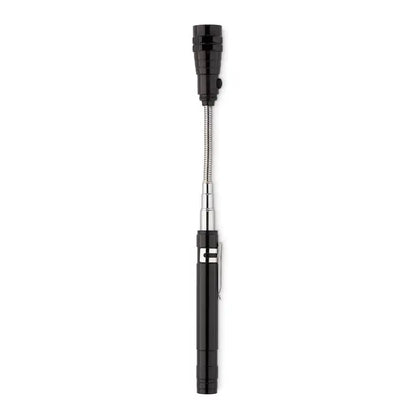 Lanterna extensibila neagra cu brat flexibil, articulatie metalica si grip texturat pentru iluminare precisa
