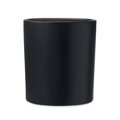 Lumanare de ceara pe baza de plante 200 gr in suport negru din ceramica mata cu interior maro inchis