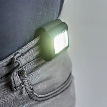 Lumina cob multifunctionala verde mata lampă de curea cu led dreptunghiular și iluminare albă puternică