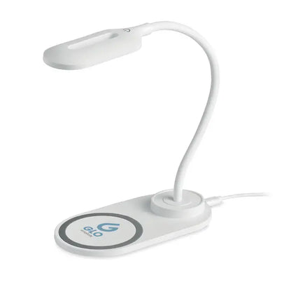 Lumina de birou alba cu gat flexibil si incarcator wireless integrat de 10w pentru birou eficient