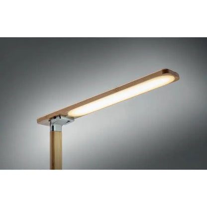 Lumina de birou si incarcator 10w cu finisaj bambus si panou led dreptunghiular cu lumina alba calda