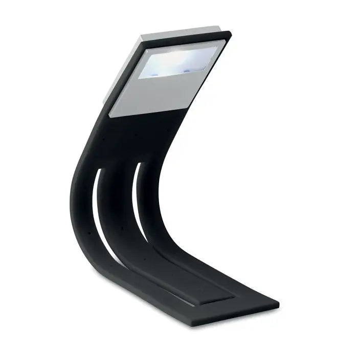 Lampă de birou lumina de carte neagră și argintie curbată cu design modern și elegant
