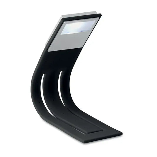 Lampă de birou lumina de carte neagră și argintie curbată cu design modern și elegant