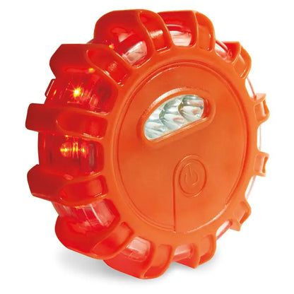 Lumina de urgenta pentru masina portocalie din plastic cu led integrat si margini zimtate pentru siguranta auto