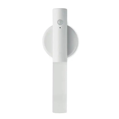 Lumină albă minimalistă montată pe perete cu design cilindric și partea inferioară din sticlă mată pentru lumina reincarcabilă cu senzor
