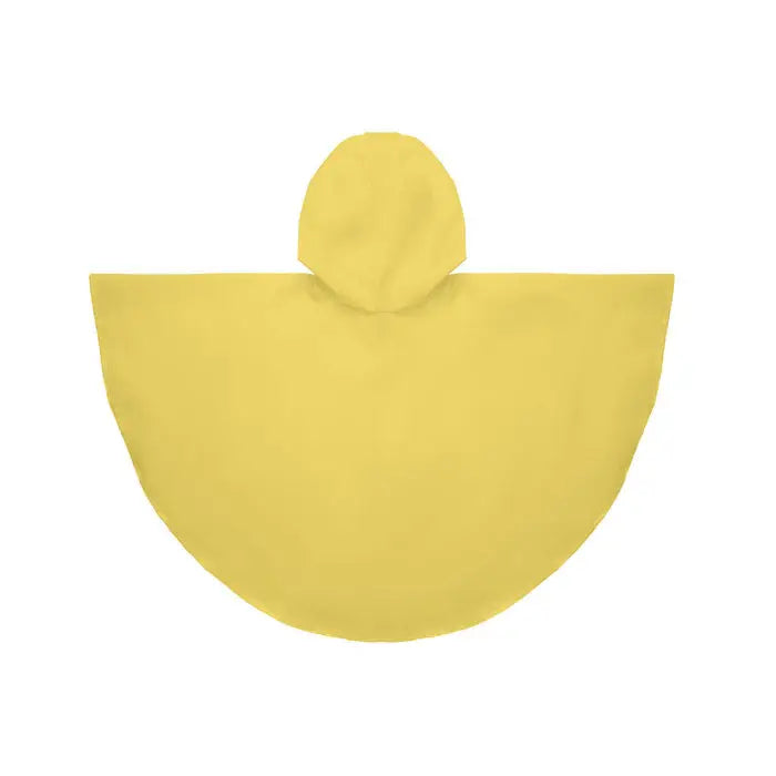 Poncho galben solid din peva cu gluga pentru copii cu design minimalist ideal pentru ploaie