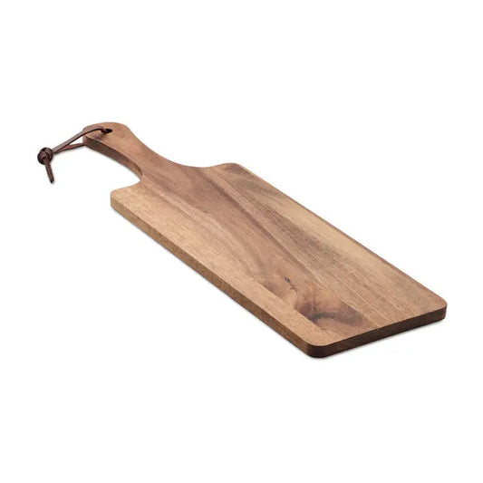 Masa de servire din lemn de salcam cu finisaj neted si model natural al fibrei lemnului maro mediu elegant