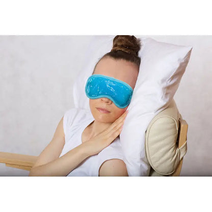Masca de ochi cu racire reversibila albastra umpluta cu gel pentru relaxare si odihna eficienta