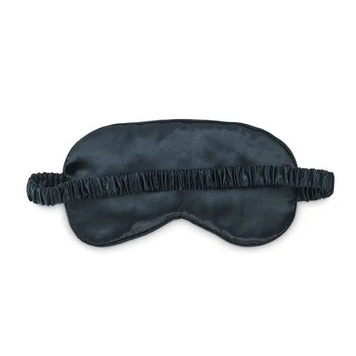Masca de ochi din poliester moale neagra cu bentita elastica incretita pentru somn confortabil