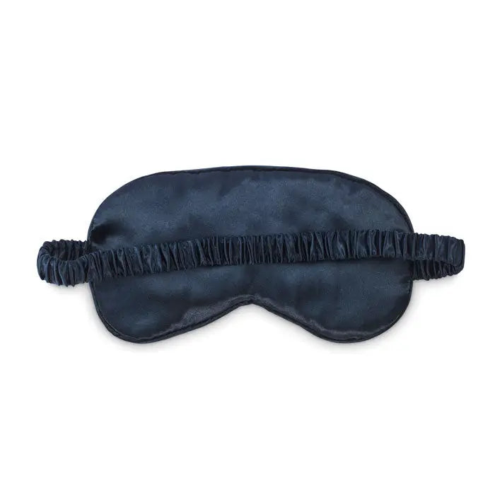 Masca de ochi din poliester moale navy blue cu elastic adunat pentru confort si intuneric complet