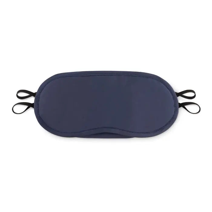 Masca de ochi albastru navy din material textil cu bretele reglabile negre pentru confort maxim
